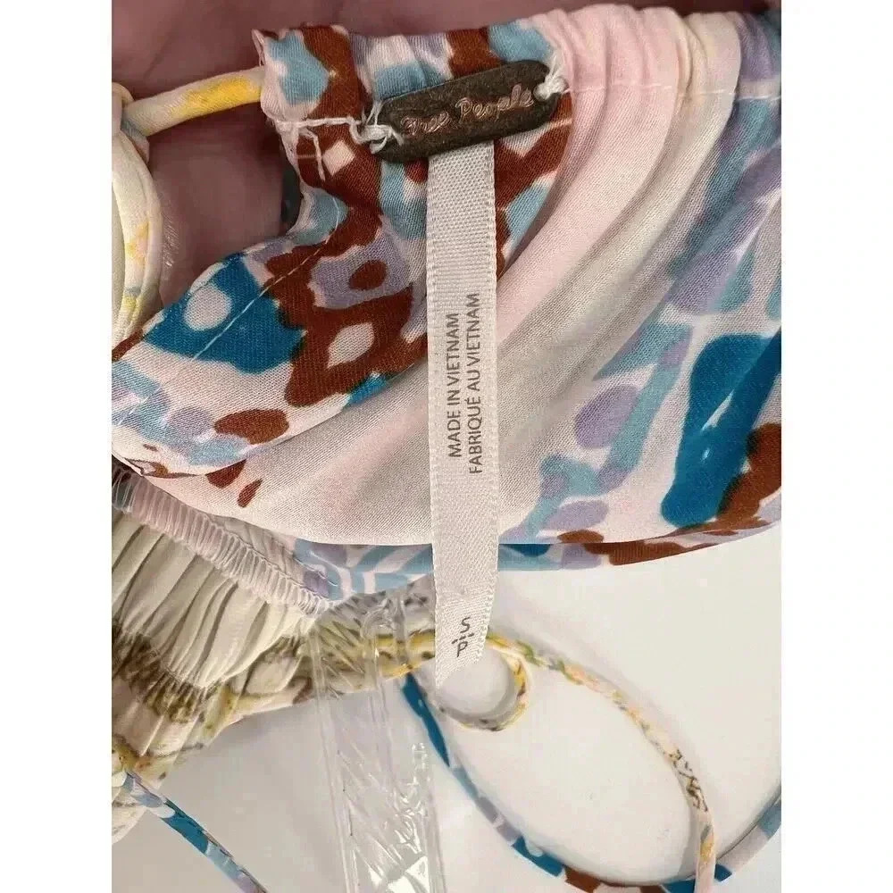 Free People “Bellini” Patchwork Adjustable Tank Oversized Small BOHO Festival EC - Picture 7 of 11